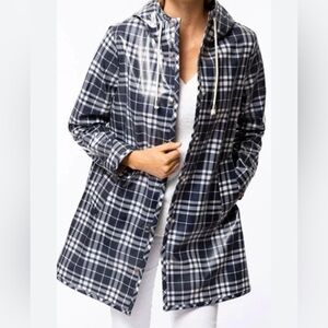 Tyler Boe midnight navy plaid rain jacket size S